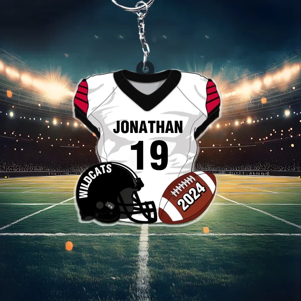 American Football Uniform - Personalized Acrylic Keychain - Christmas Football Ornament, For Football Fan 737941 - DiyGiftly