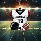 American Football Uniform - Personalized Acrylic Keychain - Christmas Football Ornament, For Football Fan 737941 - DiyGiftly