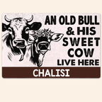 An Old Bull & His Sweet Cow - Gift for Farmer - Personalised Custom Metal Sign 736378 - 736381 - DiyGiftly