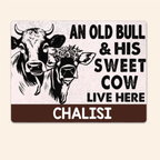 An Old Bull & His Sweet Cow - Gift for Farmer - Personalised Custom Metal Sign 736378 - 736381 - DiyGiftly