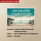 And She Lived Happily Ever After - Personalized Wrapped Canvas 711339 - 712247 - DiyGiftly