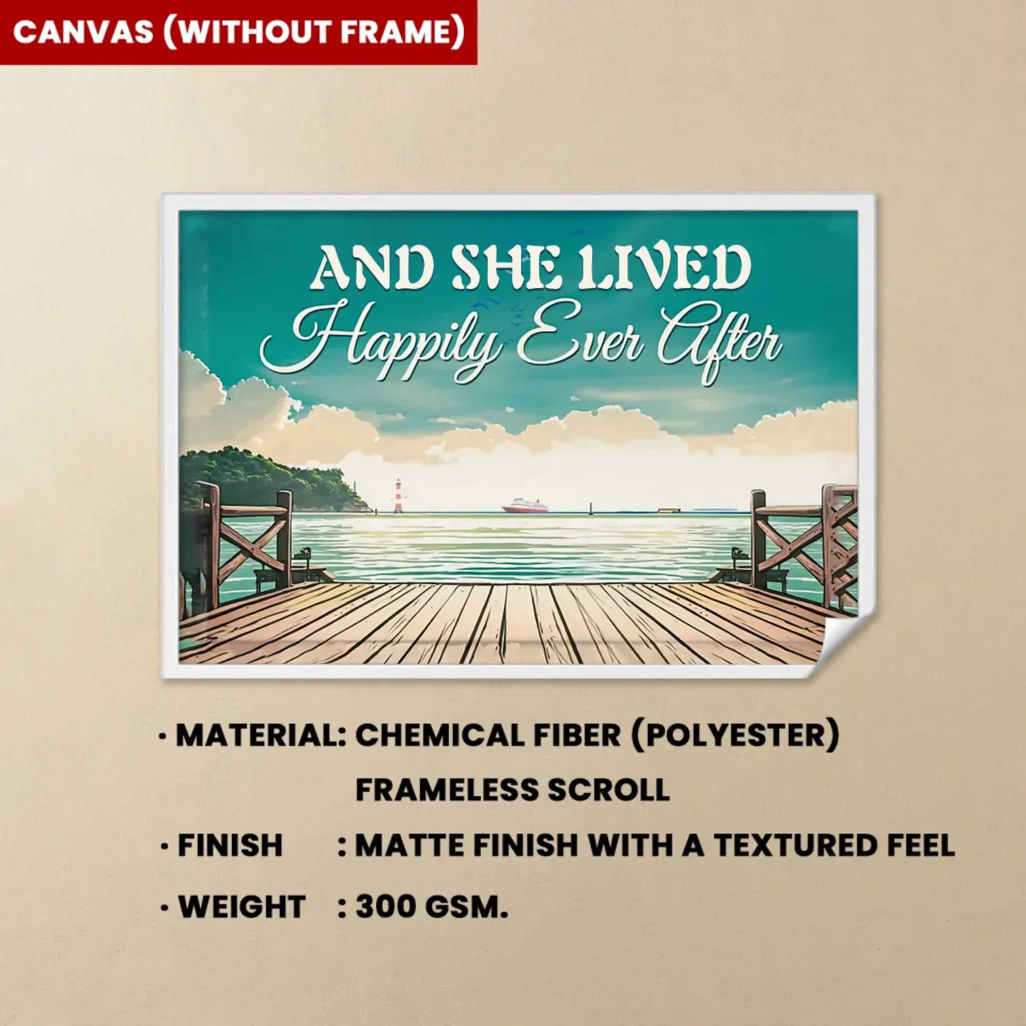 And She Lived Happily Ever After - Personalized Wrapped Canvas 711339 - 712247 - DiyGiftly