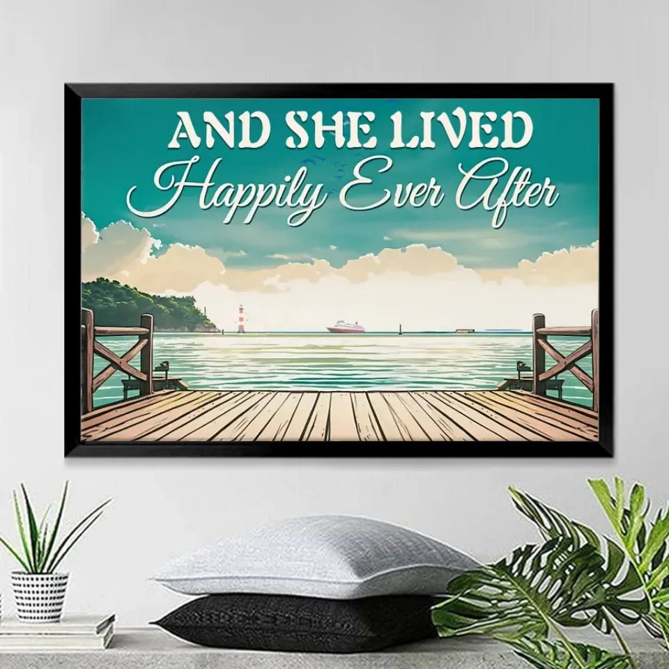 And She Lived Happily Ever After - Personalized Wrapped Canvas 711339 - 712247 - DiyGiftly