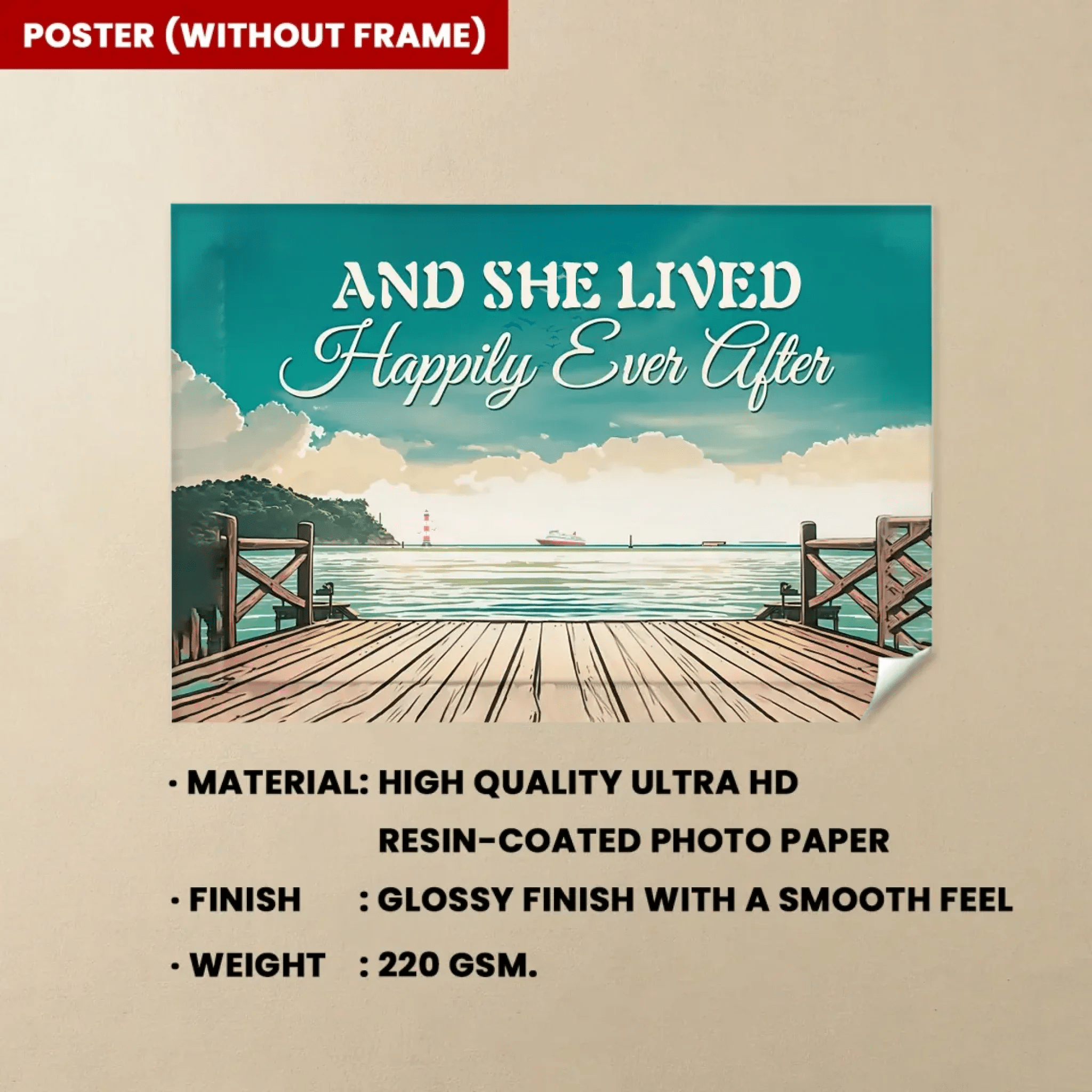 And She Lived Happily Ever After - Personalized Wrapped Canvas 711339 - 712247 - DiyGiftly