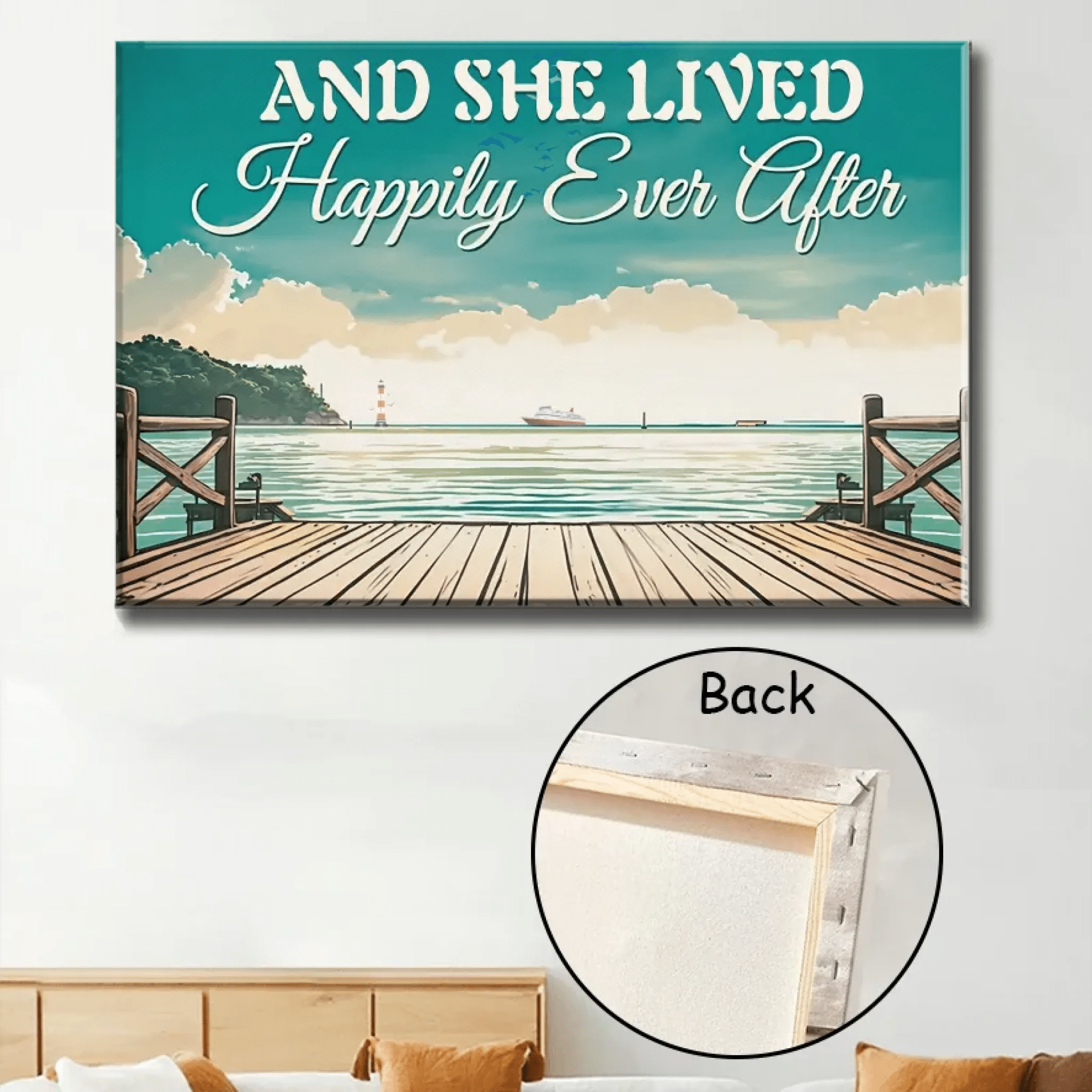 And She Lived Happily Ever After - Personalized Wrapped Canvas 711339 - 712247 - DiyGiftly