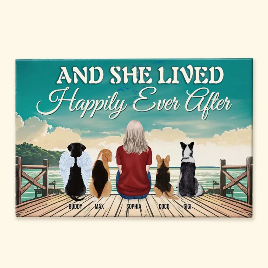 And She Lived Happily Ever After - Personalized Wrapped Canvas 711339 - 712247 - DiyGiftly