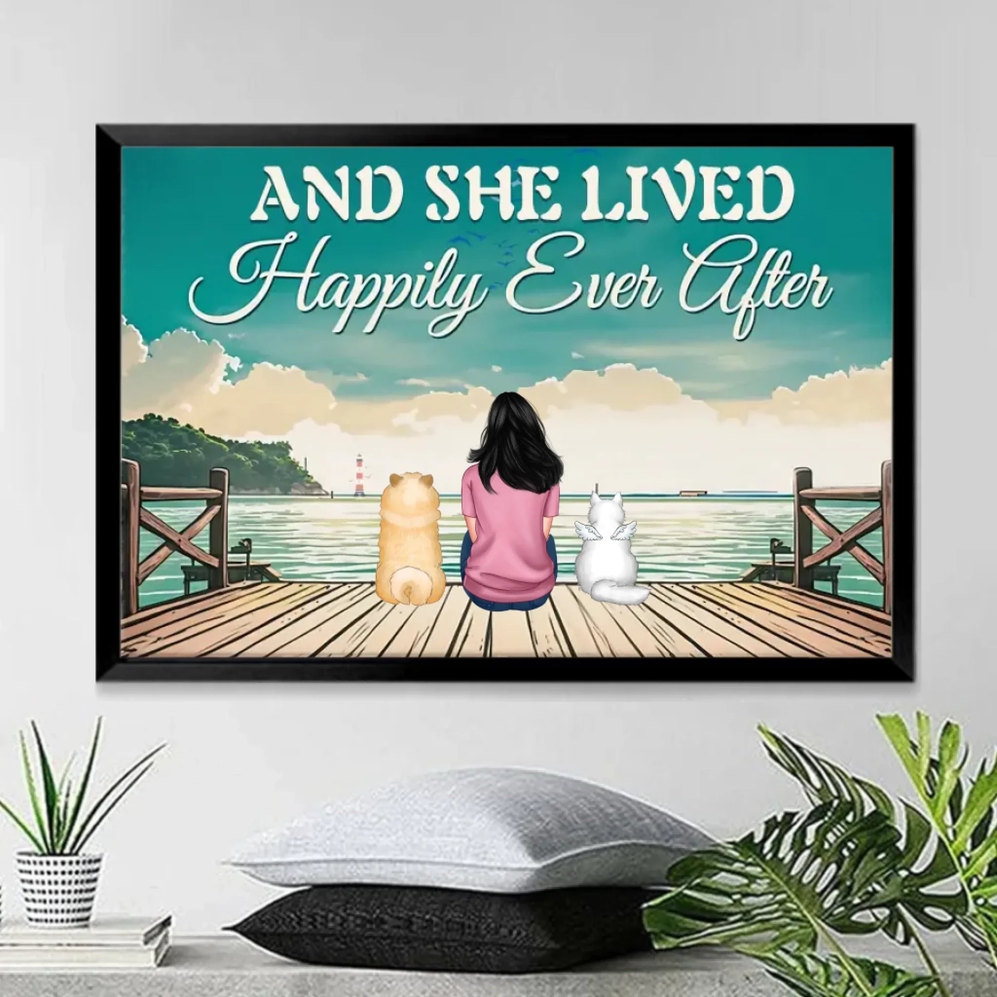 And She Lived Happily Ever After - Personalized Wrapped Canvas 711339 - 712247 - DiyGiftly