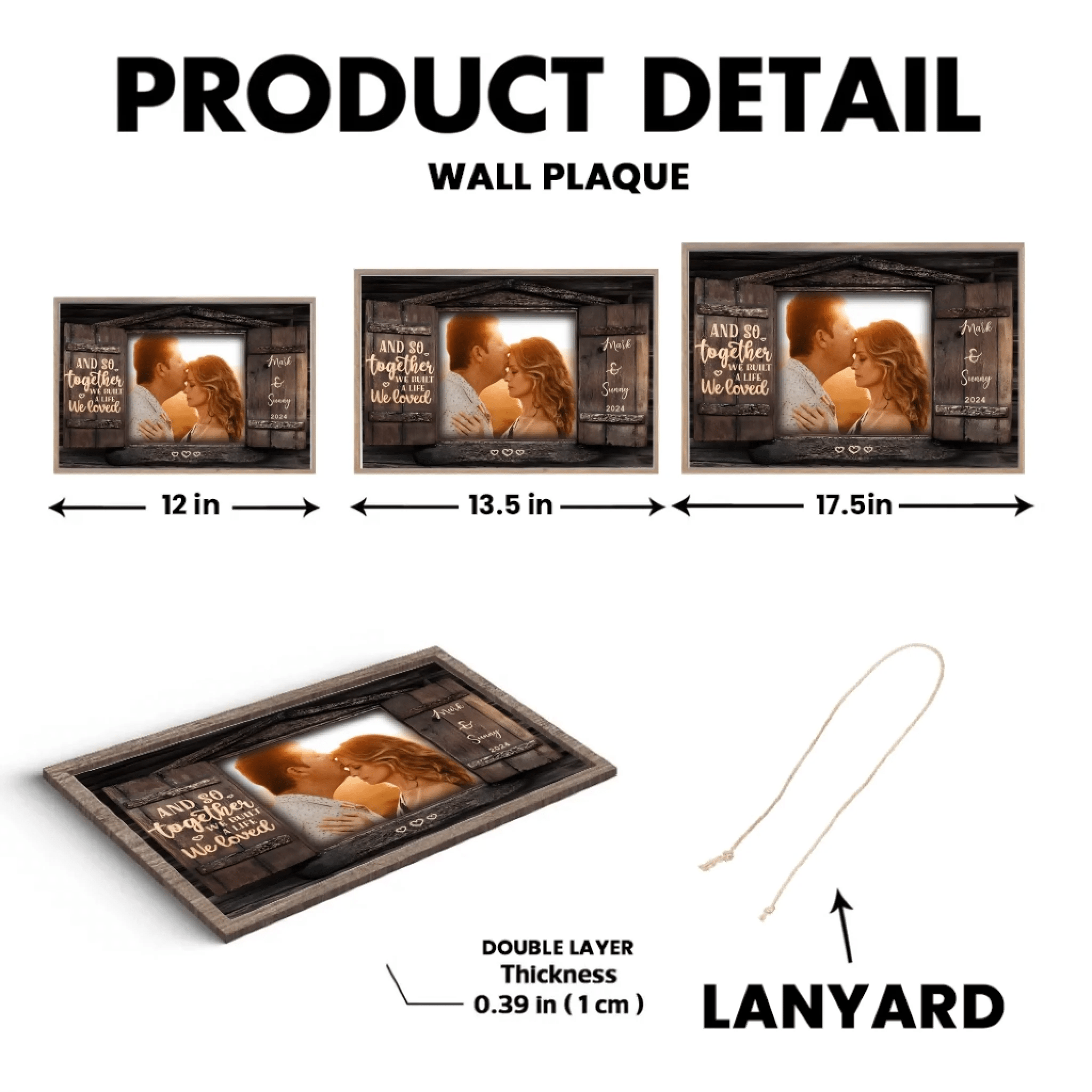 And So Together - Upload Image, Personalized Horizontal Wooden Plaque 706372 - DiyGiftly