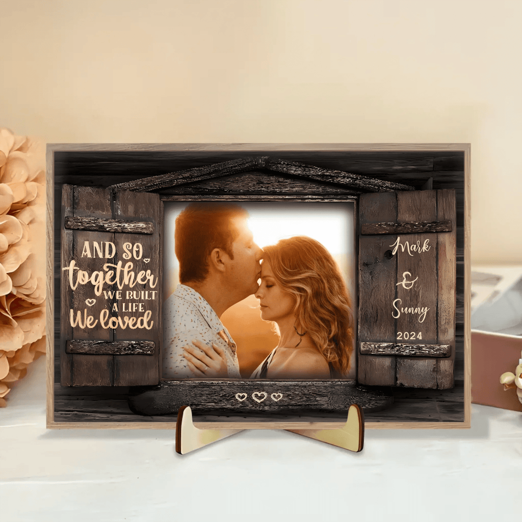 And So Together - Upload Image, Personalized Horizontal Wooden Plaque 706372 - DiyGiftly