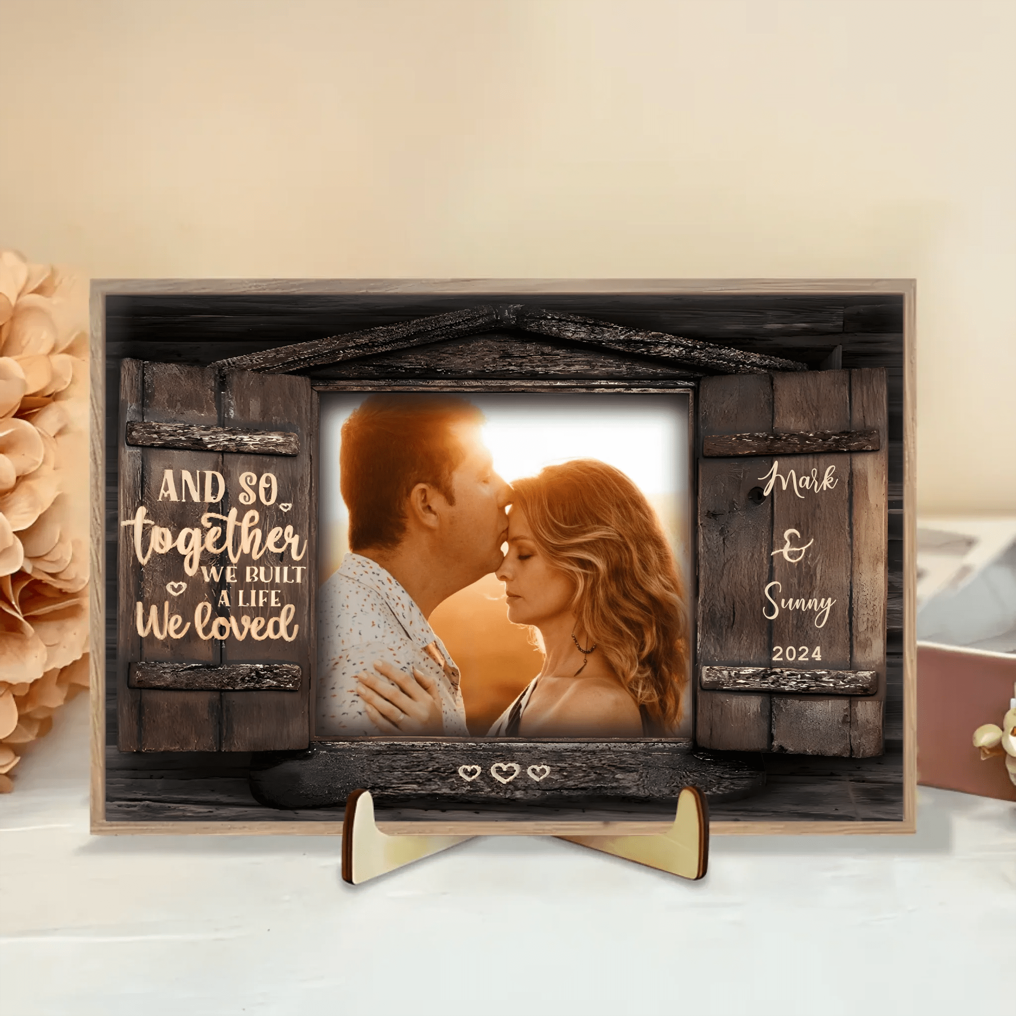 And So Together - Upload Image, Personalized Horizontal Wooden Plaque 706372 - DiyGiftly
