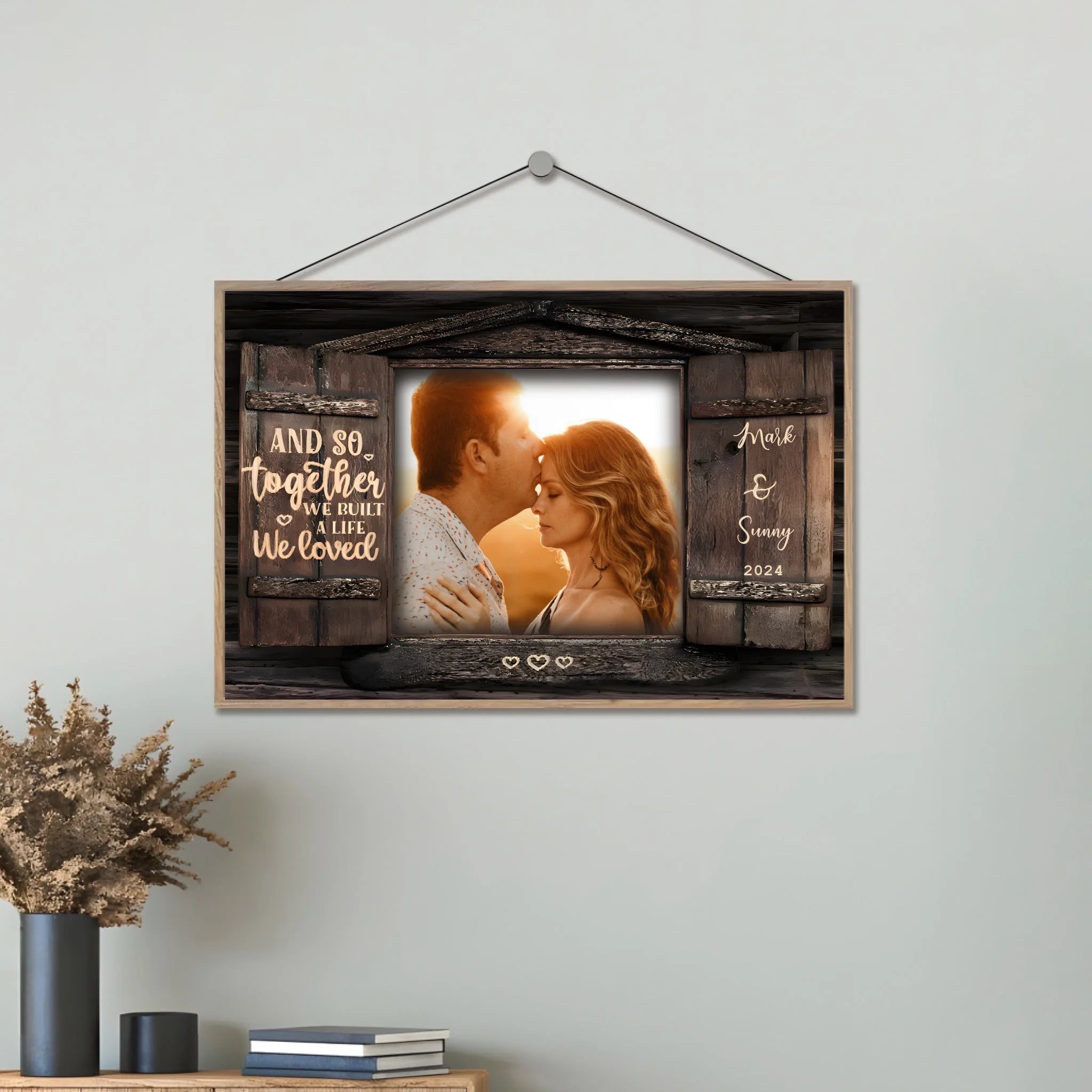 And So Together - Upload Image, Personalized Horizontal Wooden Plaque 706372 - DiyGiftly