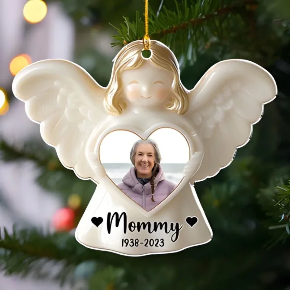personalized photo with name angel ornament acrylic keepsake remembrance gift acrylic