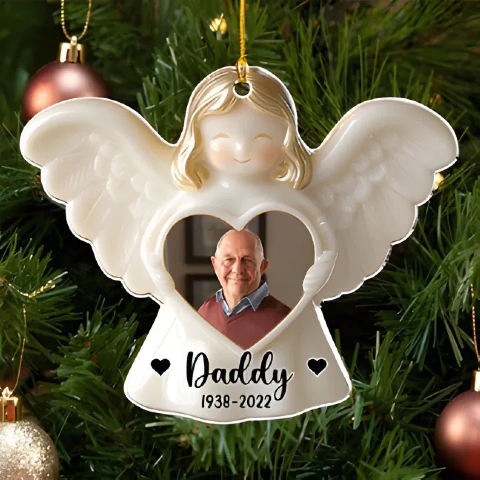 acrylic keepsake angel ornament personalized photo with name remembrance gift acrylic