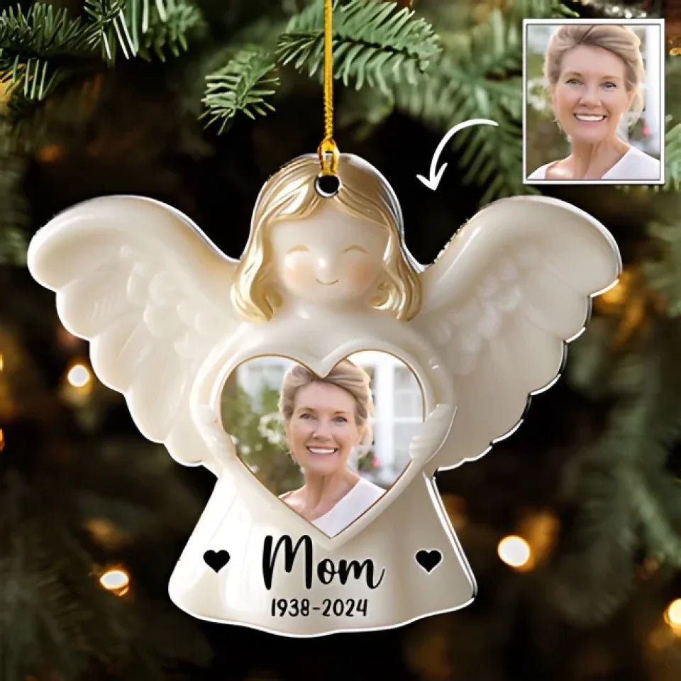 angel ornament personalized photo with name acrylic keepsake keepsake display acrylic