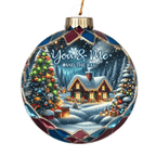 Animated Couple And Dogs Cats Beautiful Christmas Personalized Acrylic Ornament, Christmas Gift For Family 710367 - DiyGiftly