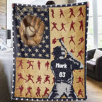 Any Name and Number - Personalized Baseball Blanket 735465 - DiyGiftly
