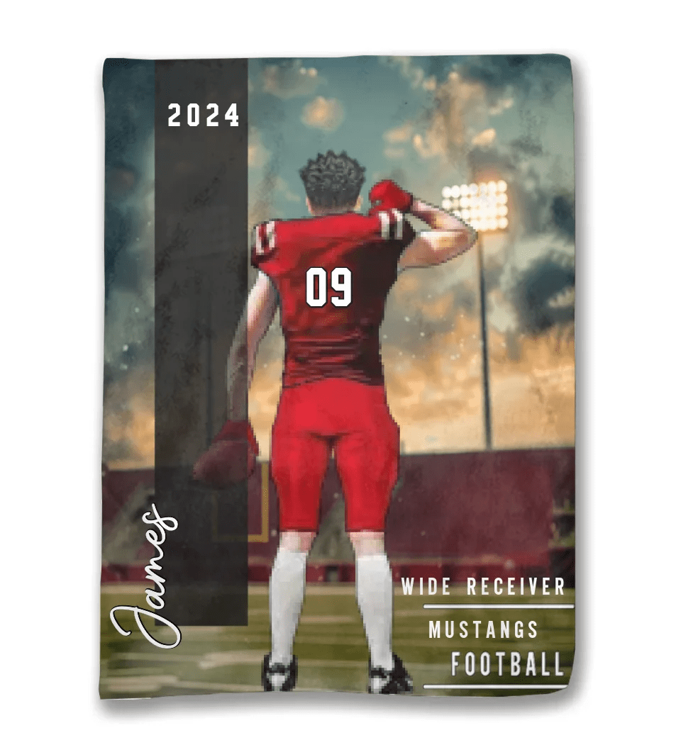 Any Name, Number, Team... - Personalized Football Blanket 738520 - DiyGiftly