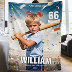 Any Photo, Name, School... - Personalized Baseball Sport Blanket 749158 - DiyGiftly