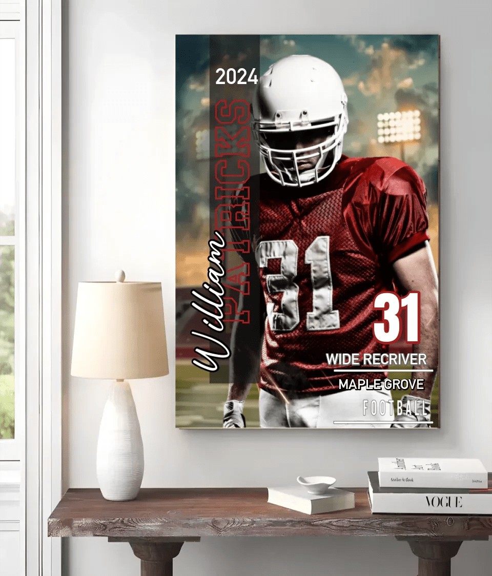 Any Photo, Name, School... - Personalized Football - Custom Photo Poster&Canvas 735330 - 735368 - DiyGiftly