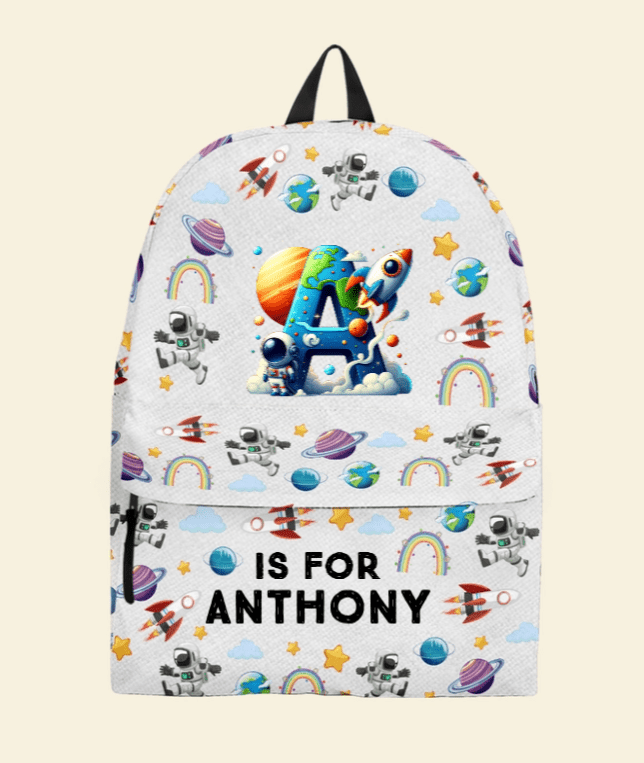Astronaut Alphabet Gift for Kids – Personalized Kid Backpack with Name, Custom School Bag, Unique Gift for Boys or Girls, Perfect for Birthday, Back to School, Christmas, or Special Occasion 92276736 - DiyGiftly