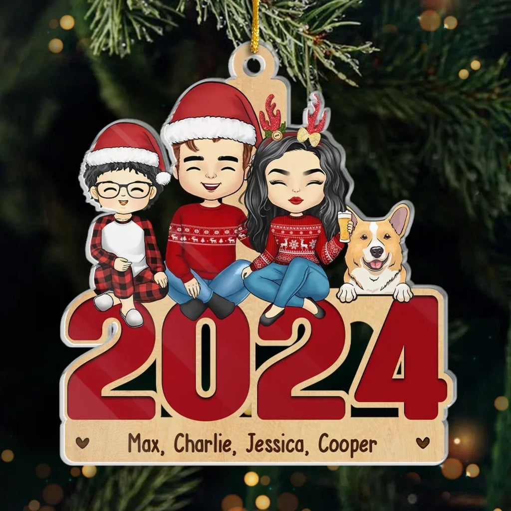 At Christmas, All Roads Lead Home - Family Personalized Custom Ornament - Acrylic, Wood Custom Shaped - Christmas Gift For Family Members, Pet Owners, Pet Lovers 692104 - DiyGiftly