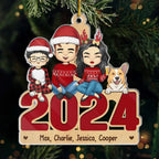 At Christmas, All Roads Lead Home - Family Personalized Custom Ornament - Acrylic, Wood Custom Shaped - Christmas Gift For Family Members, Pet Owners, Pet Lovers 692104 - DiyGiftly