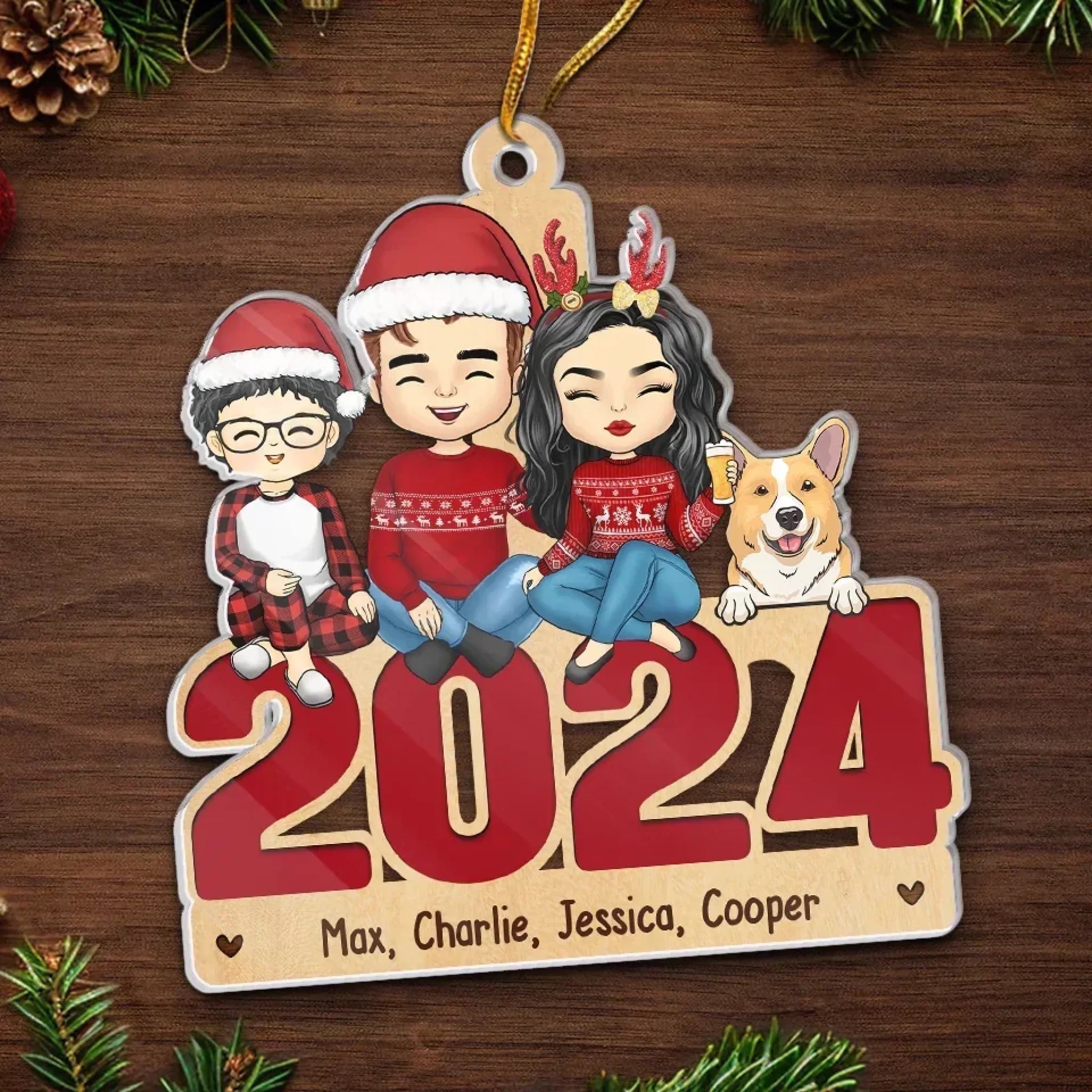 At Christmas, All Roads Lead Home - Family Personalized Custom Ornament - Acrylic, Wood Custom Shaped - Christmas Gift For Family Members, Pet Owners, Pet Lovers 692104 - DiyGiftly