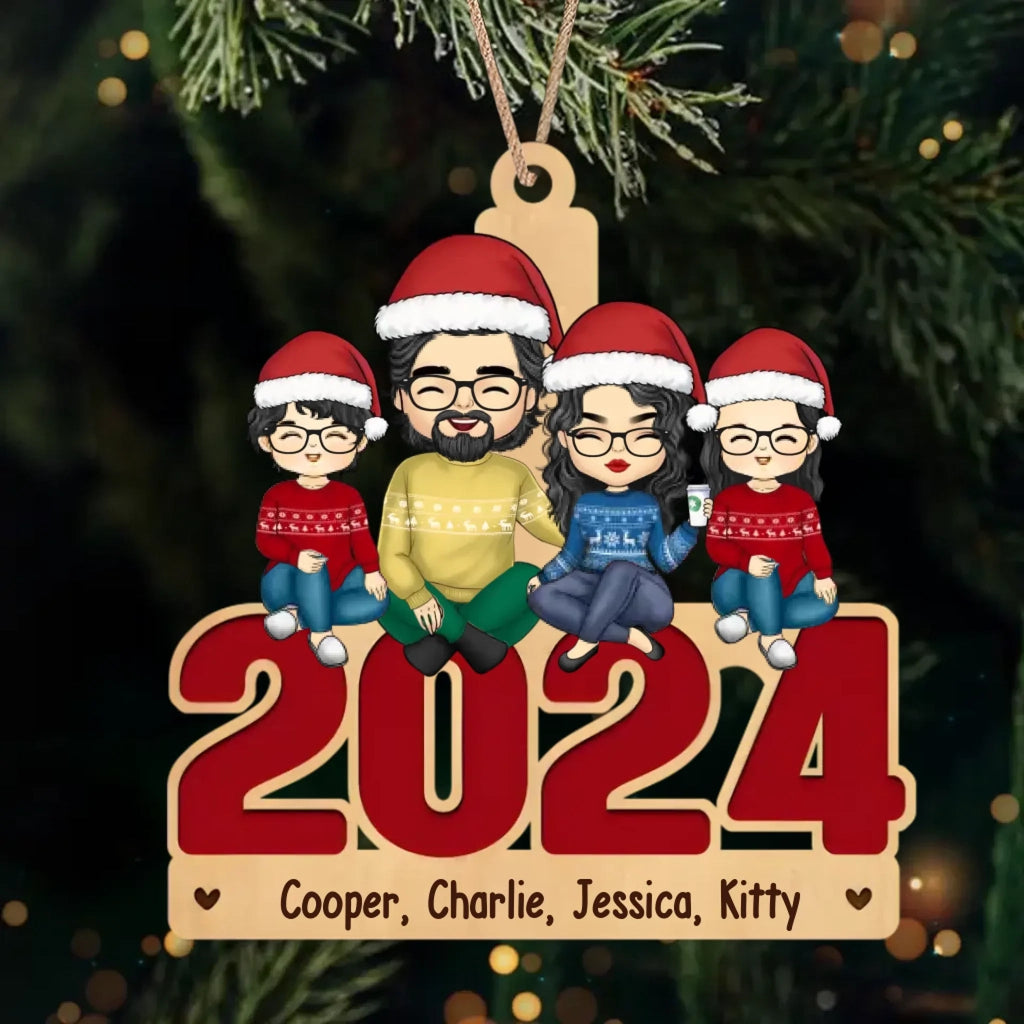 At Christmas, All Roads Lead Home - Family Personalized Custom Ornament - Acrylic, Wood Custom Shaped - Christmas Gift For Family Members, Pet Owners, Pet Lovers 692104 - DiyGiftly