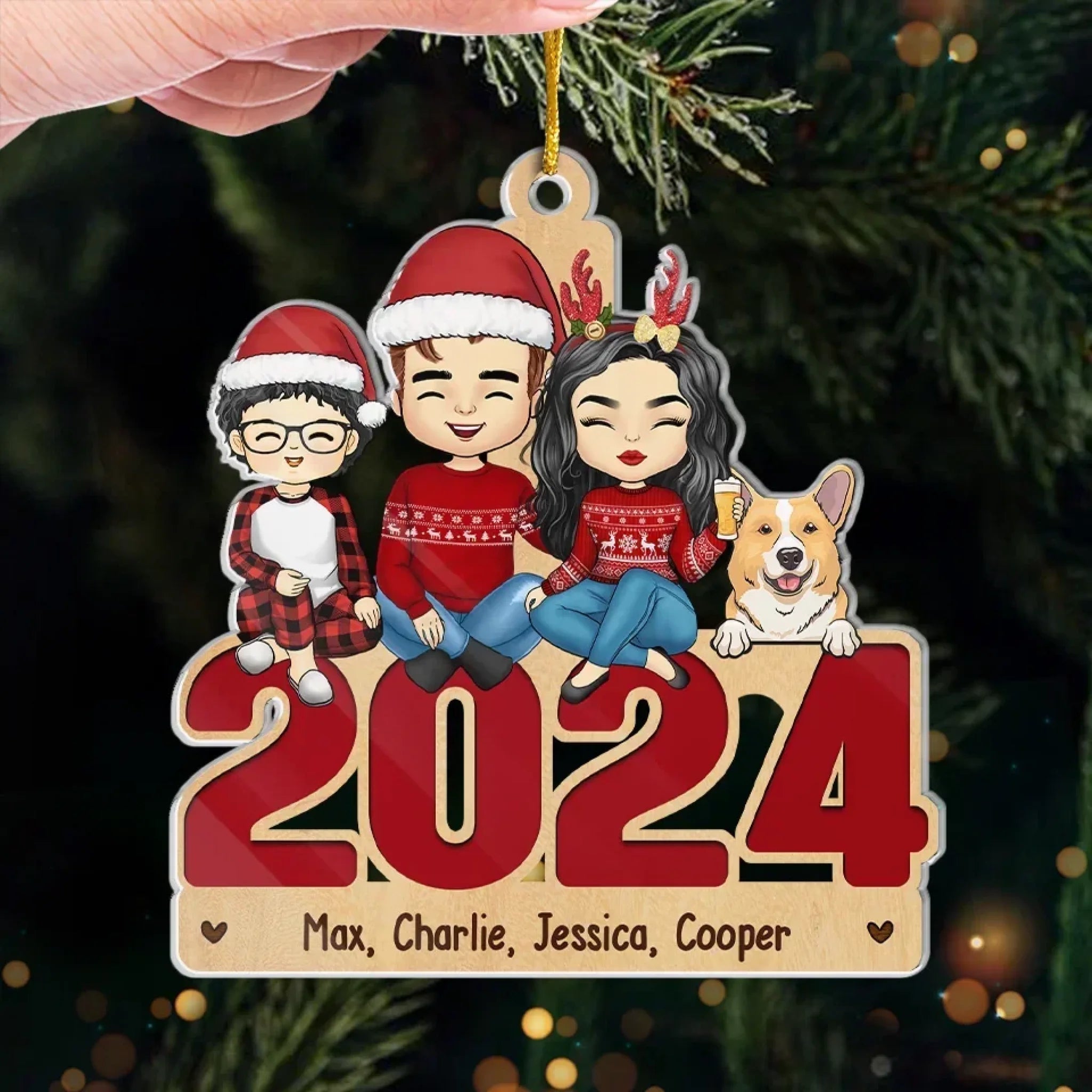 At Christmas, All Roads Lead Home - Family Personalized Custom Ornament - Acrylic, Wood Custom Shaped - Christmas Gift For Family Members, Pet Owners, Pet Lovers 692104 - DiyGiftly