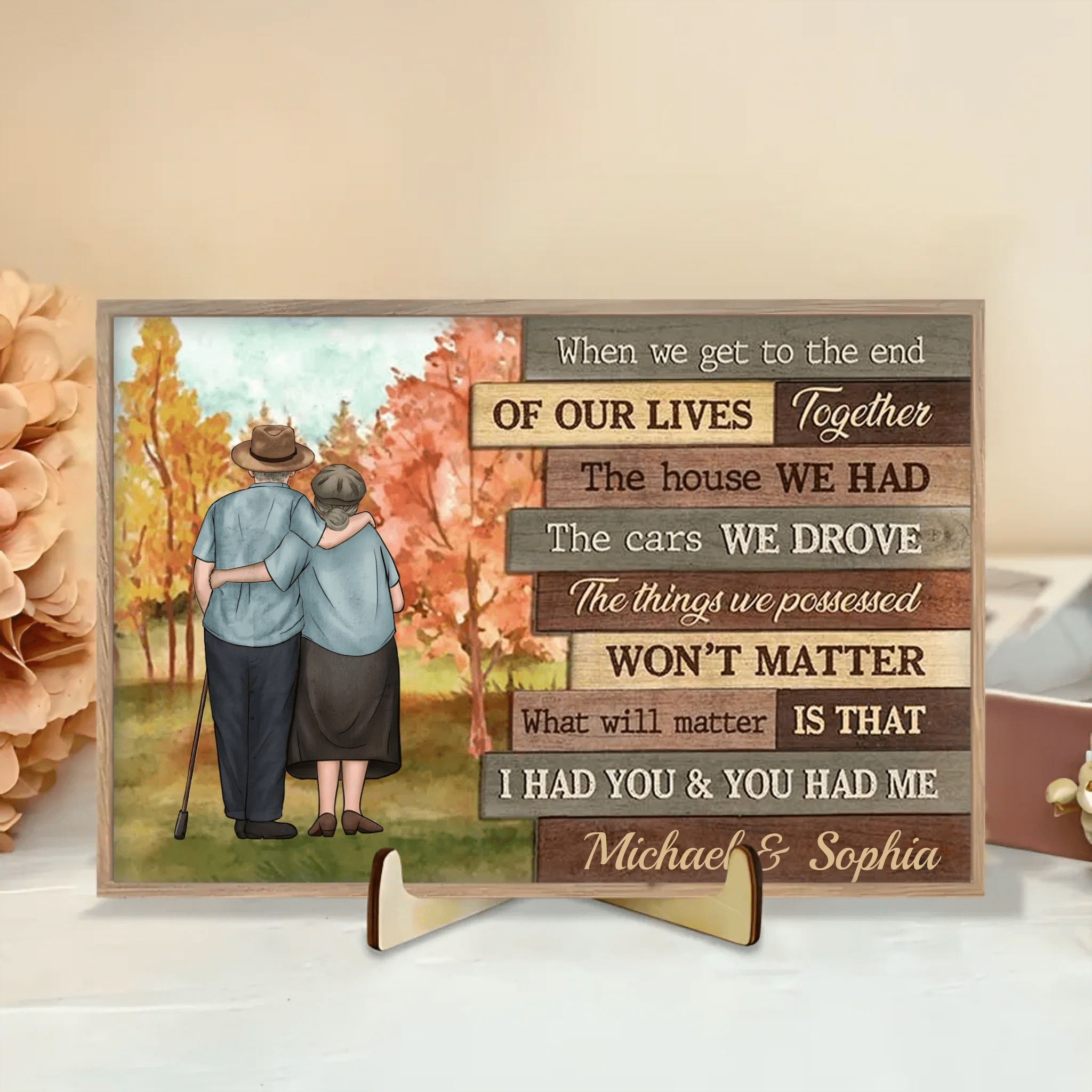 At The End Of Our Lives - Personalized Custom Wooden Plaque - Gift For Couples, Husband Wife 710028 - DiyGiftly