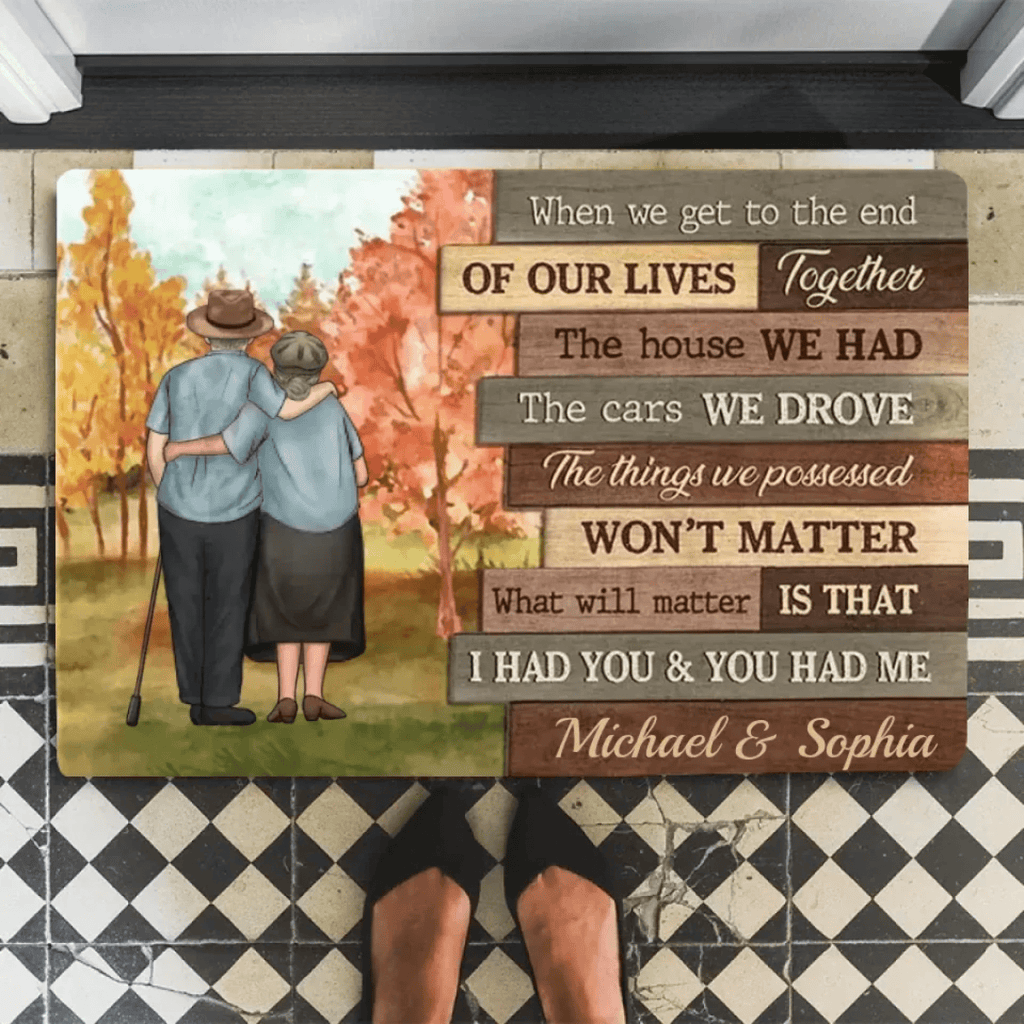 At The End Of Our Lives - Personalized Horizontal Mat - Gift For Couples, Husband Wife 710028 - D - DiyGiftly