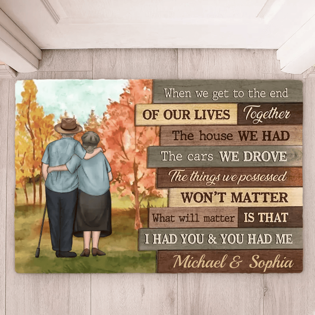 At The End Of Our Lives - Personalized Horizontal Mat - Gift For Couples, Husband Wife 710028 - D - DiyGiftly