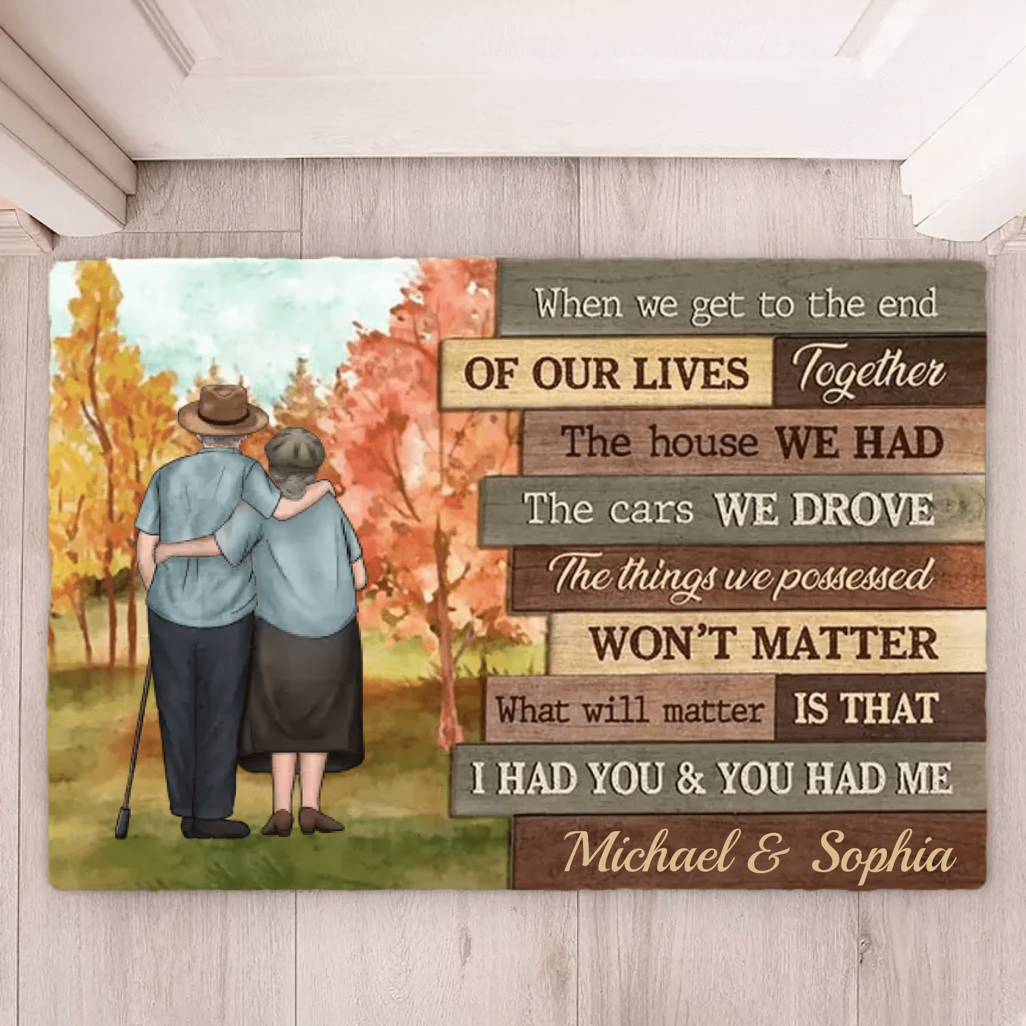 At The End Of Our Lives - Personalized Horizontal Mat - Gift For Couples, Husband Wife 710028 - D - DiyGiftly