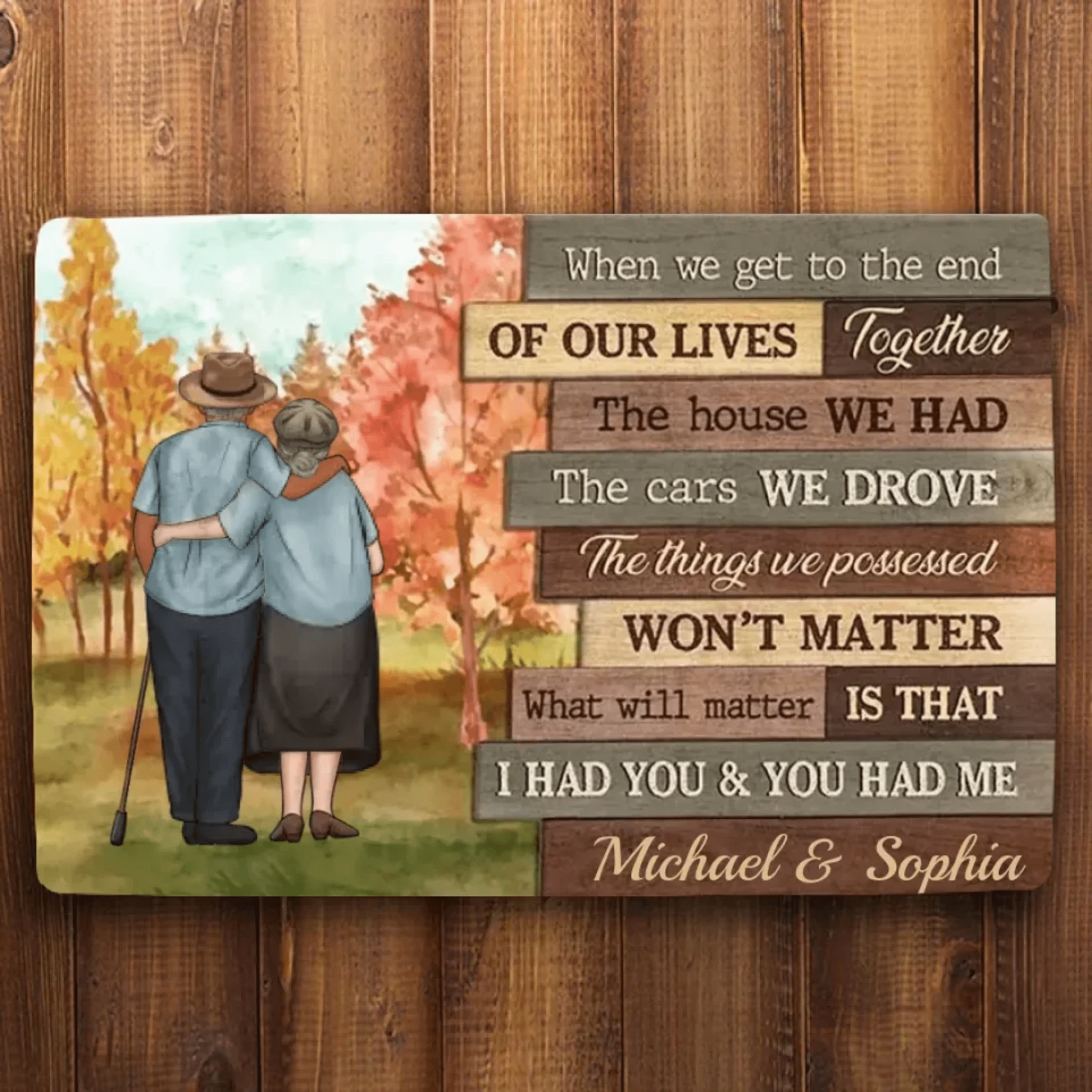 At The End Of Our Lives - Personalized Horizontal Mat - Gift For Couples, Husband Wife 710028 - D - DiyGiftly