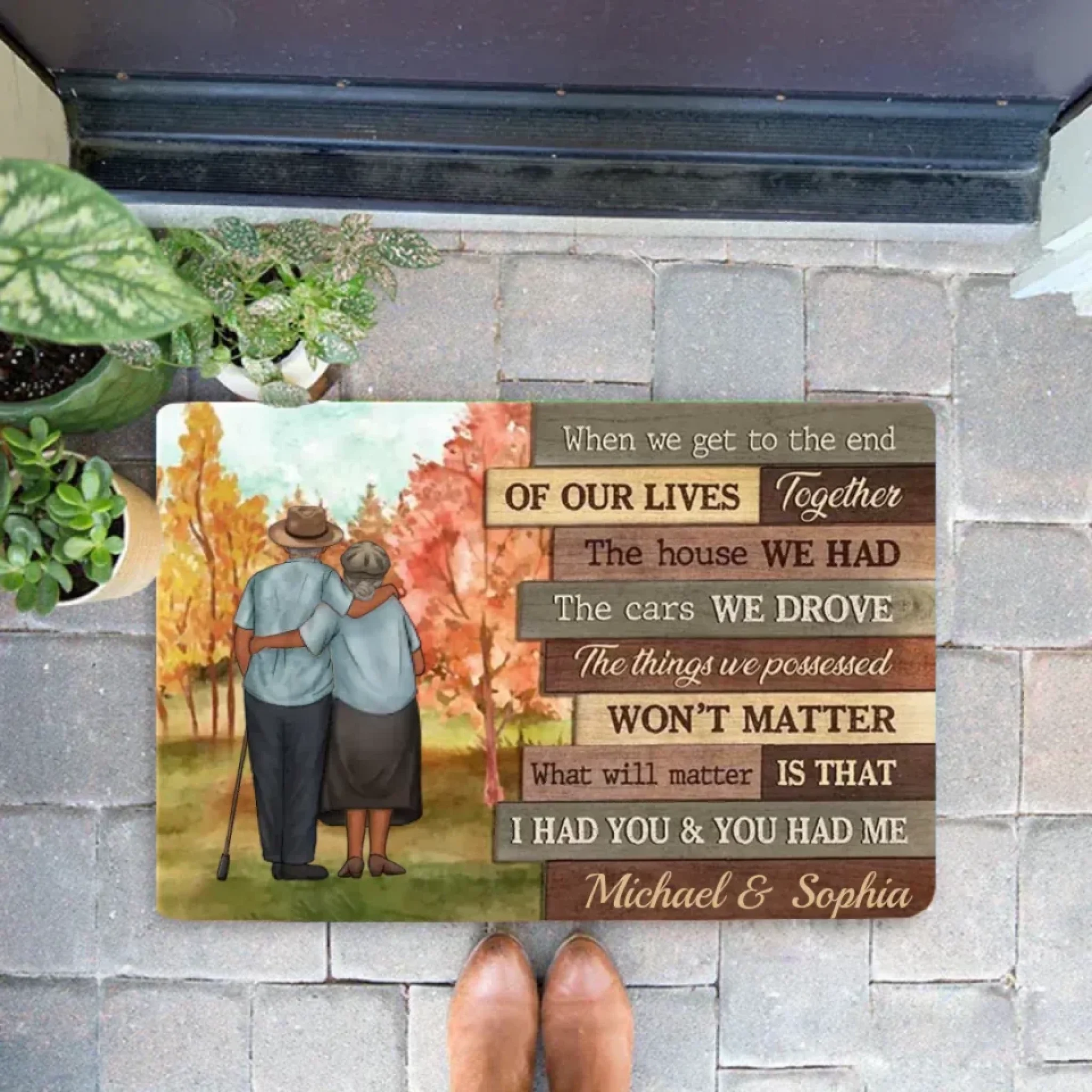 At The End Of Our Lives - Personalized Horizontal Mat - Gift For Couples, Husband Wife 710028 - D - DiyGiftly