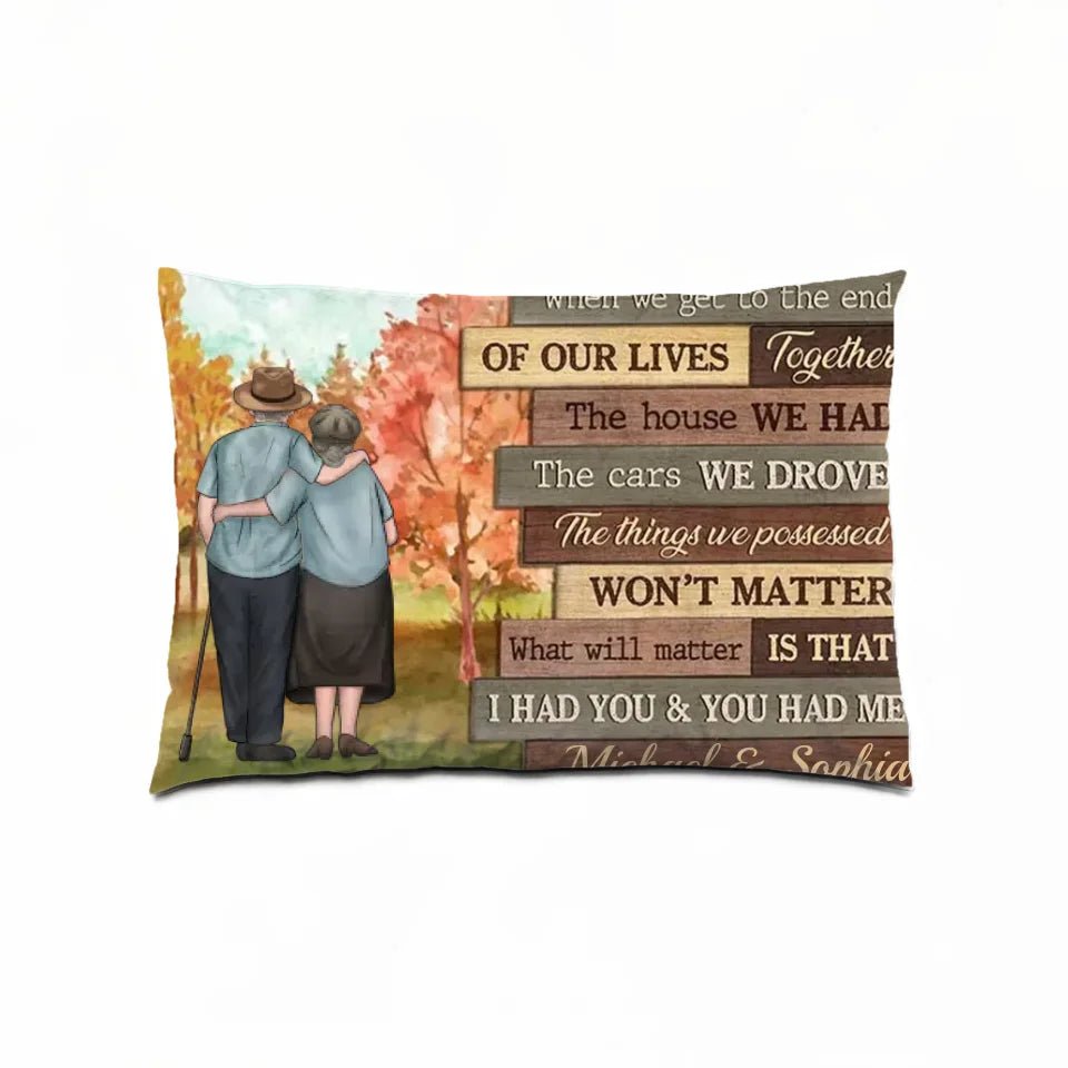 At The End Of Our Lives - Personalized Horizontal Pillow - Gift For Couples, Husband Wife 714540 - B - DiyGiftly
