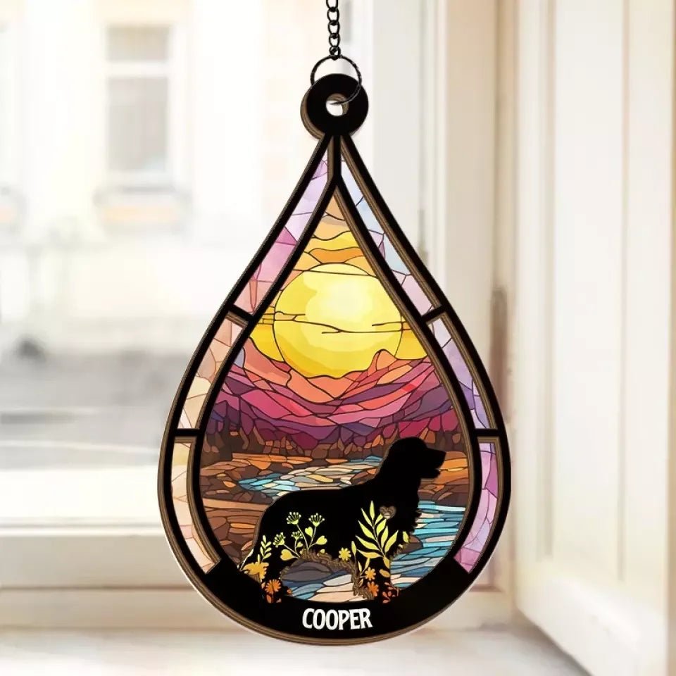 At The Rainbow Bridge, Wrapped In Eternal Warmth - Memorial Personalized Window Hanging Suncatcher Ornament - Sympathy Gift For Pet Owners, Pet Lovers 667874 - DiyGiftly