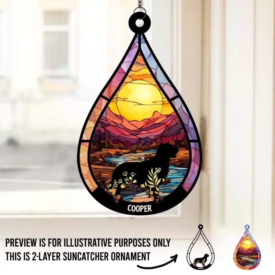 At The Rainbow Bridge, Wrapped In Eternal Warmth - Memorial Personalized Window Hanging Suncatcher Ornament - Sympathy Gift For Pet Owners, Pet Lovers 667874 - DiyGiftly