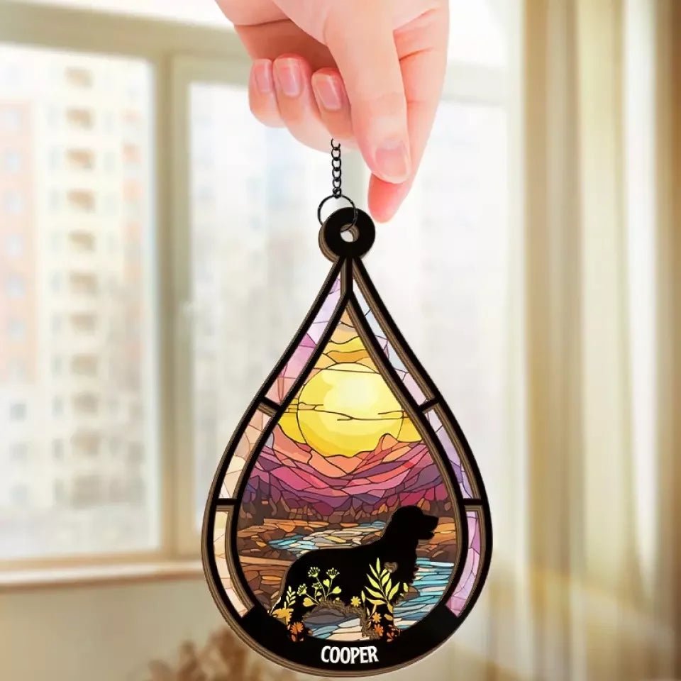 At The Rainbow Bridge, Wrapped In Eternal Warmth - Memorial Personalized Window Hanging Suncatcher Ornament - Sympathy Gift For Pet Owners, Pet Lovers 667874 - DiyGiftly