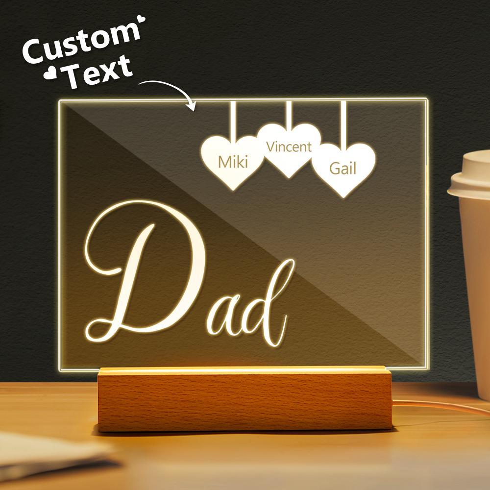 fathers day surprise custom gift for dad inspired by engraved 1 5 names night light gifts for dad