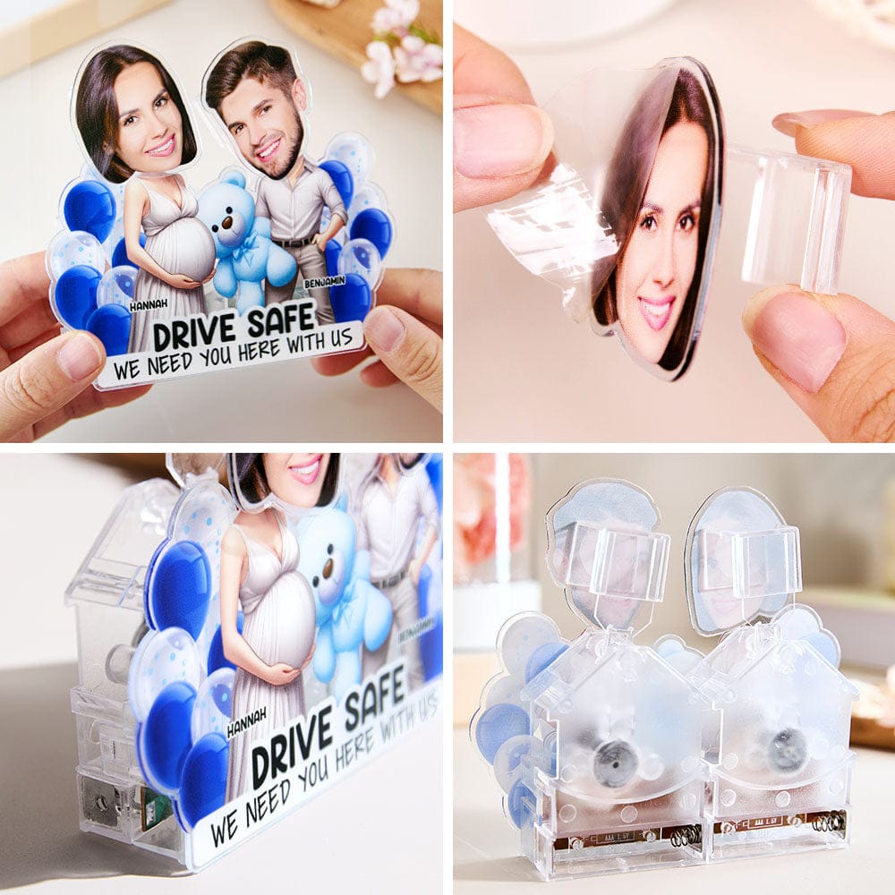 custom bobble head capture moment miniature handcrafted desk display wedding couple face side view
