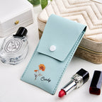 Custom Engraved Birth Flower Makeup Brush Set Wedding Gift