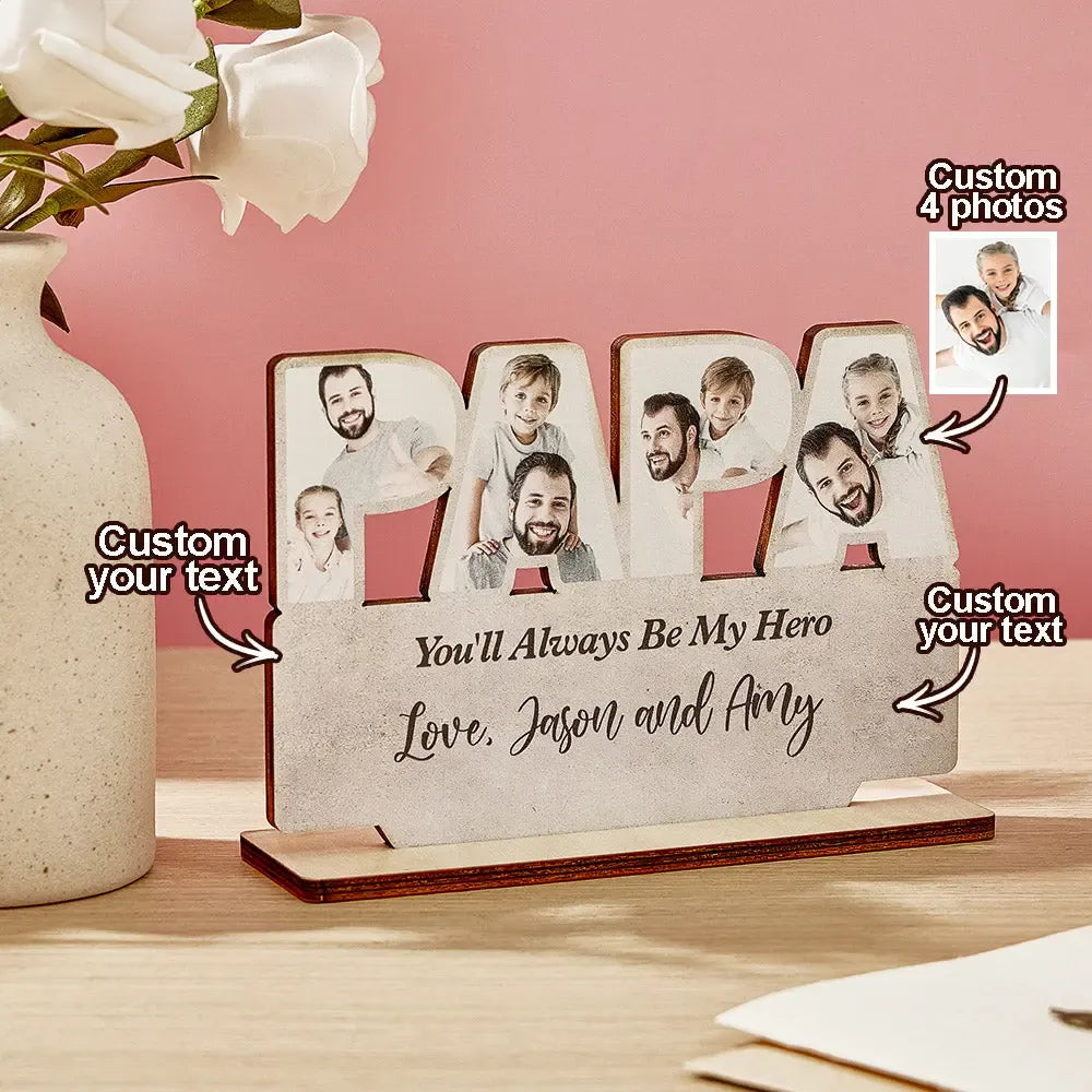 wooden plaque proud grandpa moments personalized photo fathers day gift for grandpa