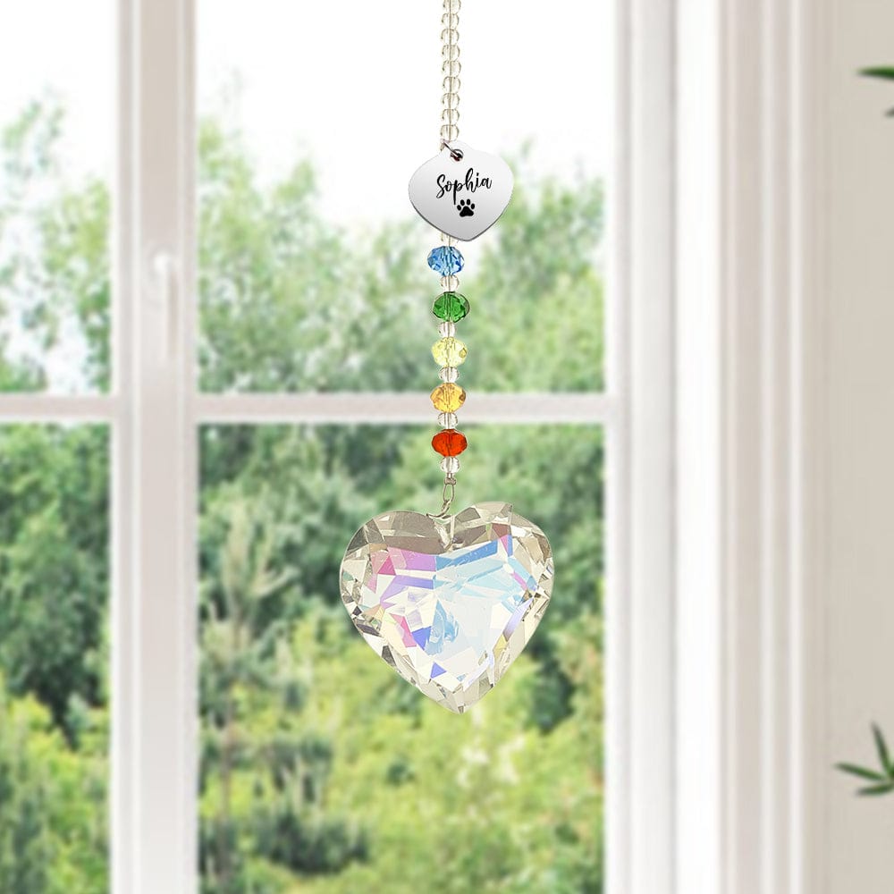 custom rainbow bridge dog suncatcher ornament