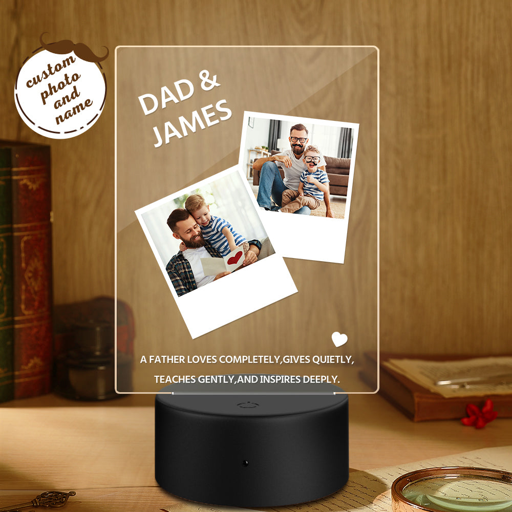 father s day gift night light custom name and photo night lamp for dad custom gift for dad personalized gift