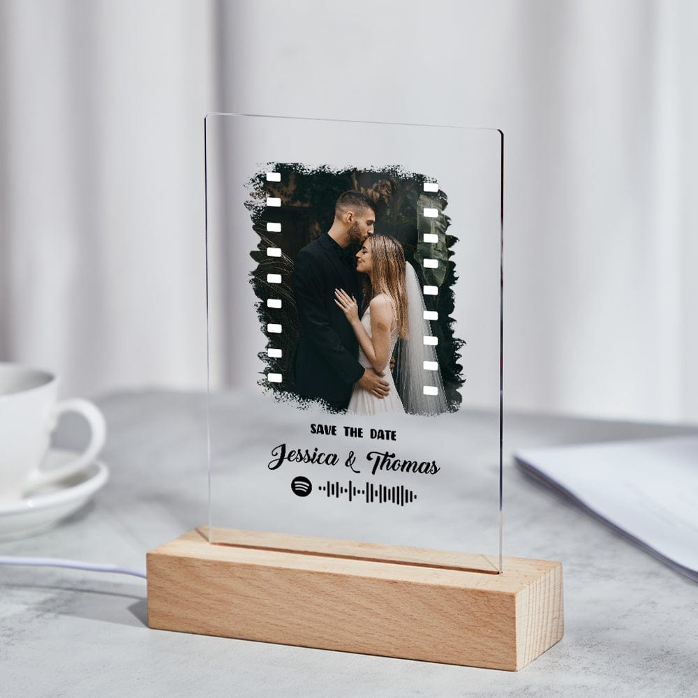 Custom Photo Music Plaque Personalized Glass Keychain Gift Foe Lover