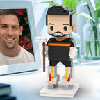Custom Head 1 Person Cute Brick Figure Ice Birthday Gift Hockey Theme Anniversary Gift for Puckster