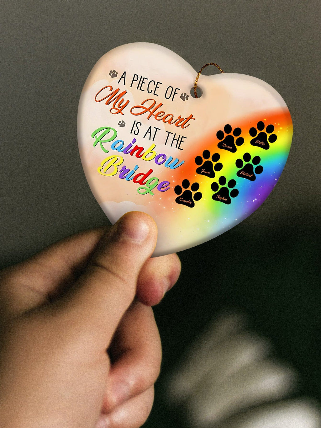 dog rainbow bridge memorial ornament personalized design hanging keepsake keepsake preview