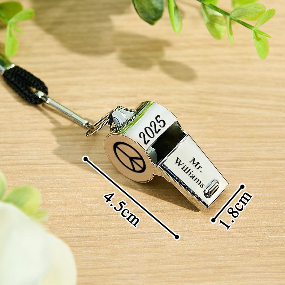Custom Text Pattern Whistle Gift for Coach Personalized Gift for P.E. Teacher Back to School Gift