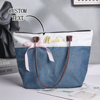 Personalized Bridesmaid Canvas Tote Name Bag with Handles & Ribbon Wedding Bridal Shower Bachelorette Gift for Bridesmaid